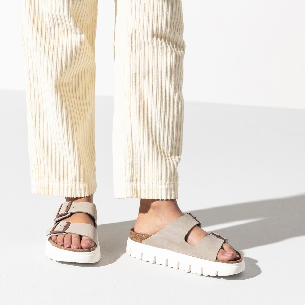 Birkenstock Arizona Platform Suede Leather Sandals